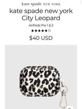 kate spade Leopard Print AirPods Pro Case with Gold Clip